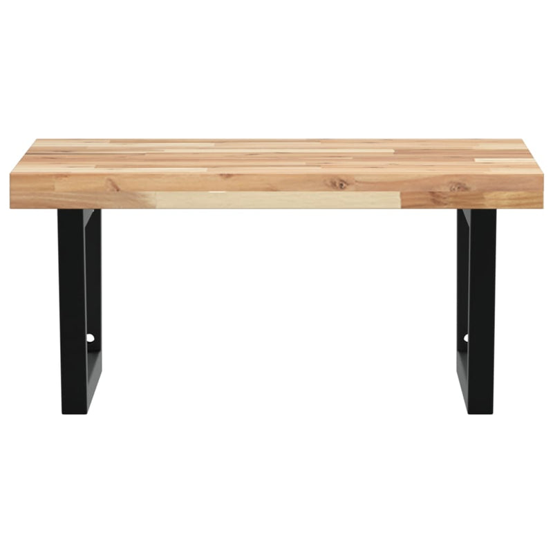 Basin Shelf Wall Mounted Steel and Solid Wood Acacia