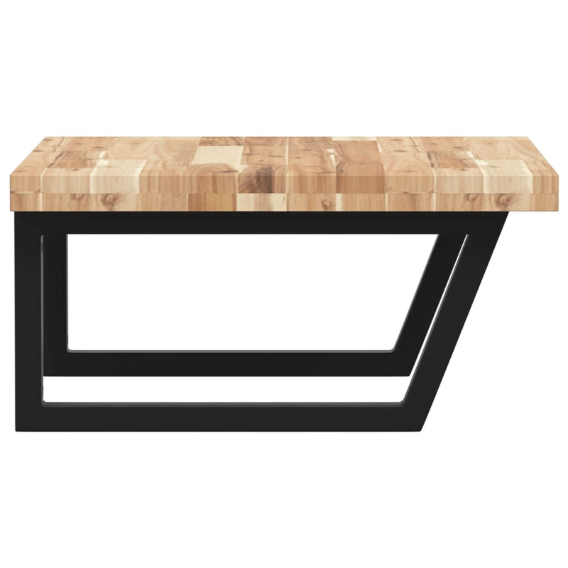 Basin Shelf Wall Mounted Steel and Solid Wood Acacia