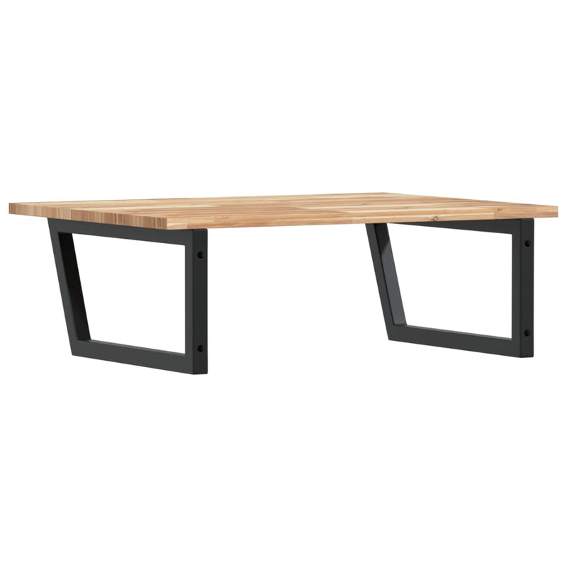 Basin Shelf Wall Mounted Steel and Solid Wood Acacia