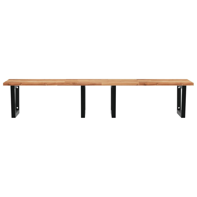 Basin Shelf Wall Mounted Steel and Solid Wood Acacia