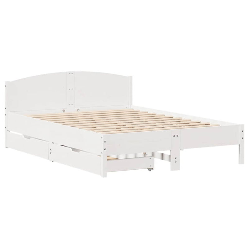 Bed Frame without Mattress White 160x200 cm Solid Wood Pine