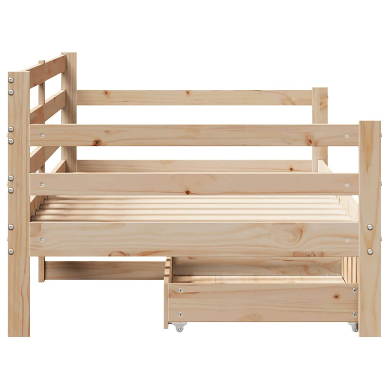 Daybed with Drawers without Mattress White 80x200 cm Solid Wood