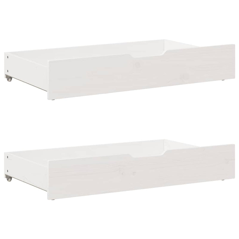 Daybed with Drawers without Mattress White 90x200 cm Solid Wood