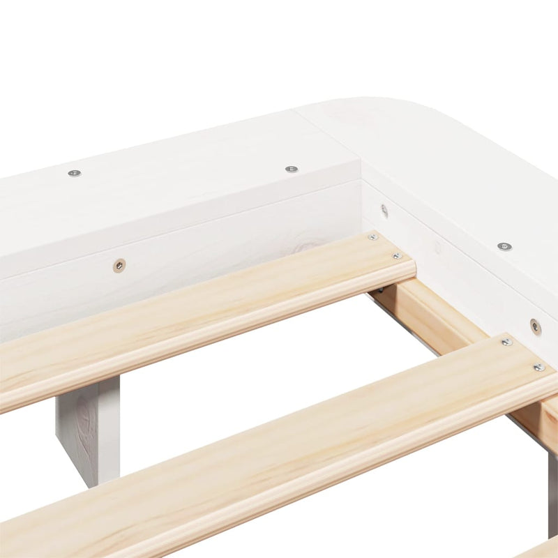 Bed Frame without Mattress White 200x200 cm Solid Wood Pine