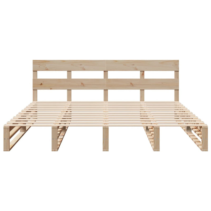 Bed Frame without Mattress 200x200 cm Solid Wood Pine