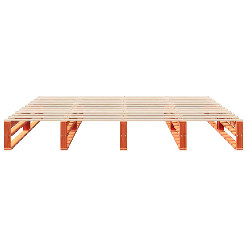 Bed Frame without Mattress Wax Brown 180x200 cm Super King Solid Wood Pine