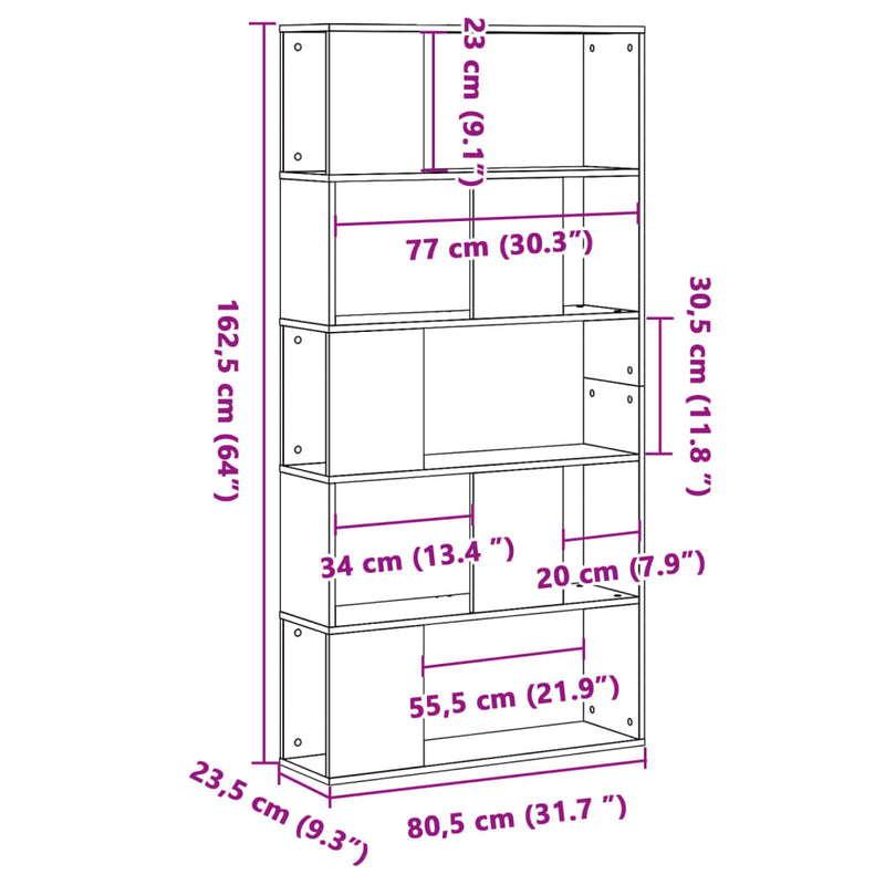 Modern Wooden 5-Tier Open Bookcase Book Storage Cabinet Unit Shelving Wood