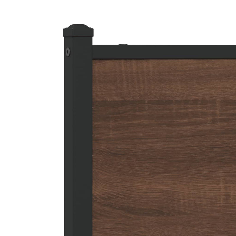 Metal Bed Frame without Mattress Brown Oak 100x200 cm