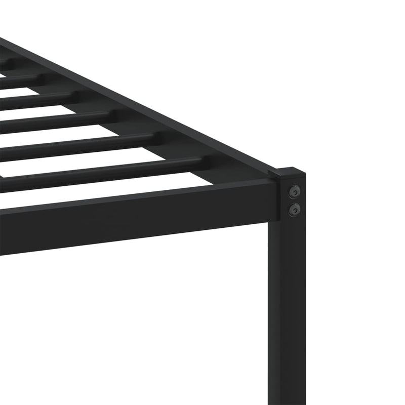 Metal Bed Frame without Mattress Brown Oak 140x200 cm