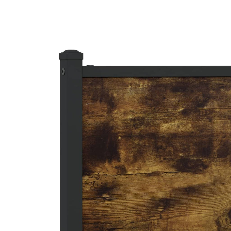 Metal Bed Frame without Mattress Smoked Oak 75x190 cm Small Single