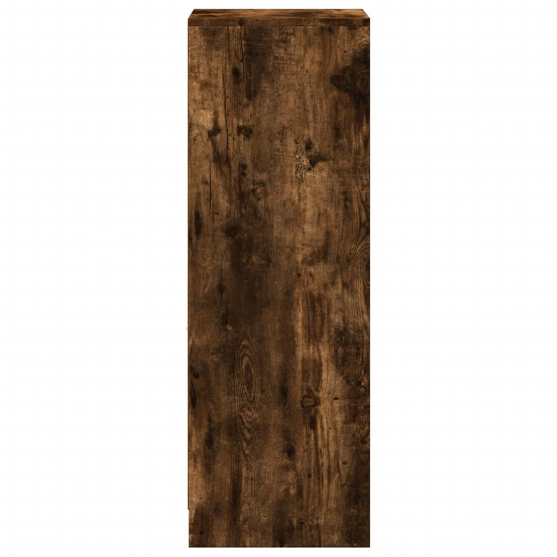 Sideboard with LED Smoked Oak 38x34x100 cm Engineered Wood