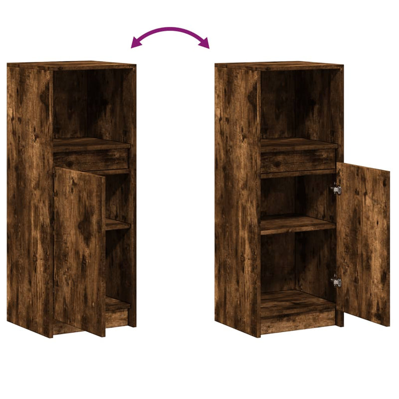 Sideboard with LED Smoked Oak 38x34x100 cm Engineered Wood