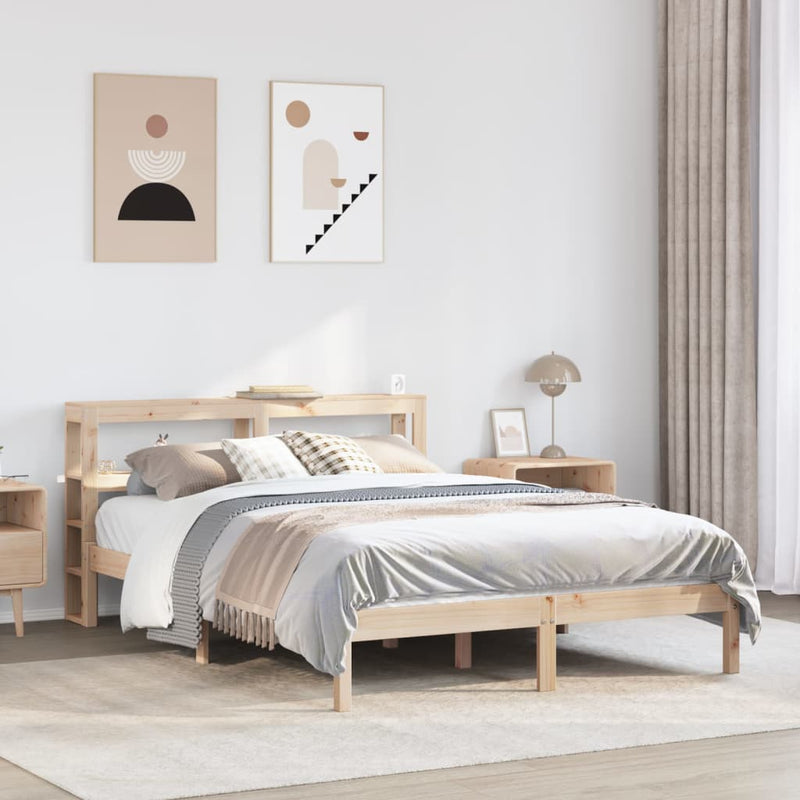 Bed Frame without Mattress 140x200 cm Solid Wood Pine
