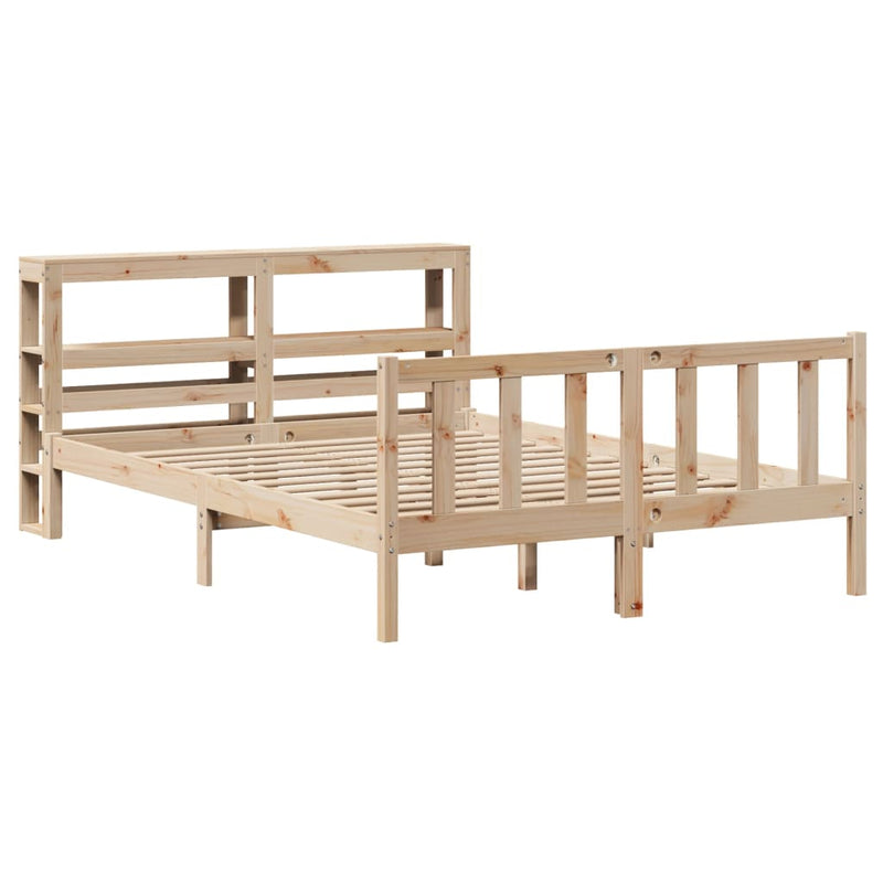 Bed Frame without Mattress 140x200 cm Solid Wood Pine