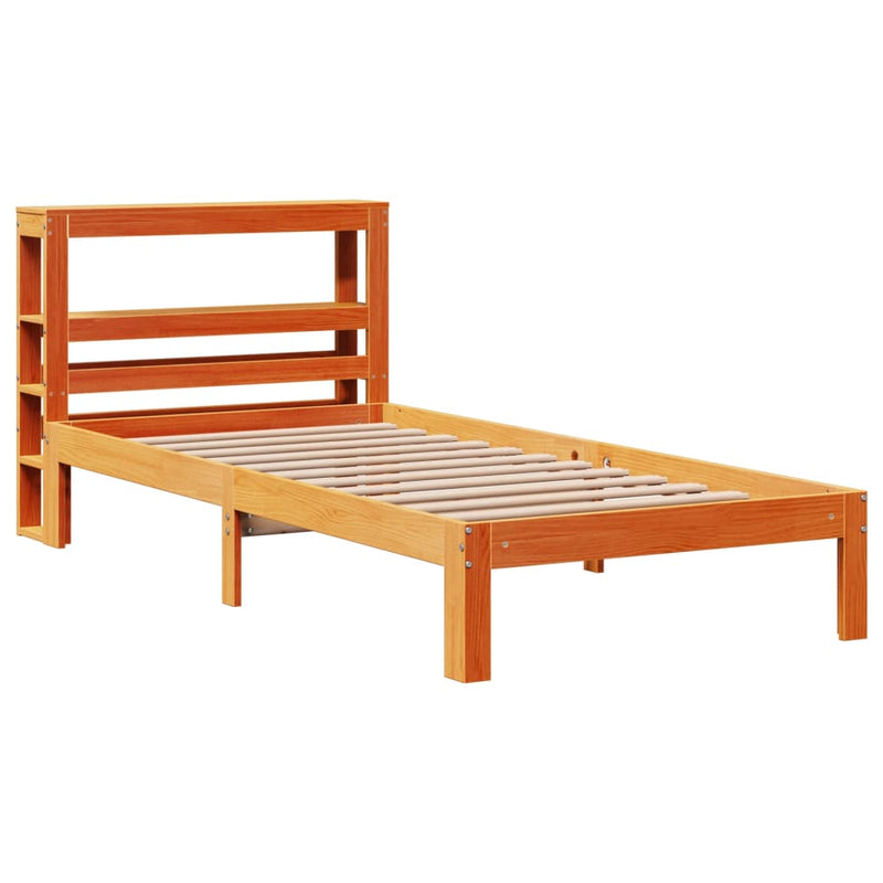 Bed Frame without Mattress Wax Brown 100x200 cm Solid Wood Pine