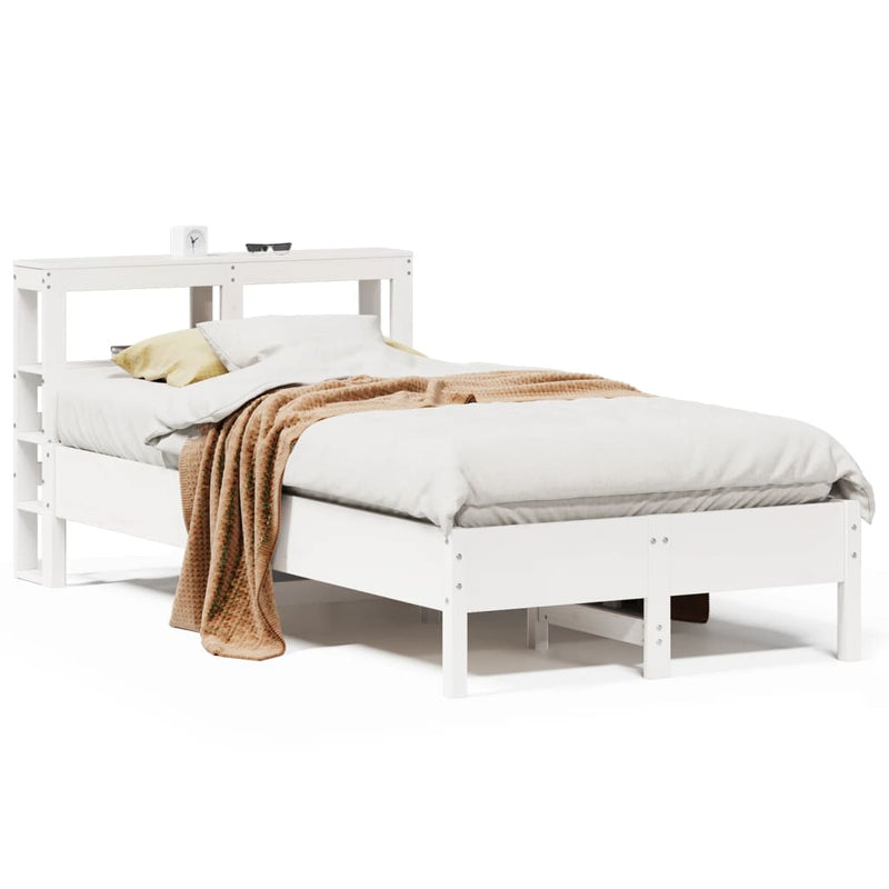 Bed Frame without Mattress White 75x190 cm Small Single Solid Wood Pine