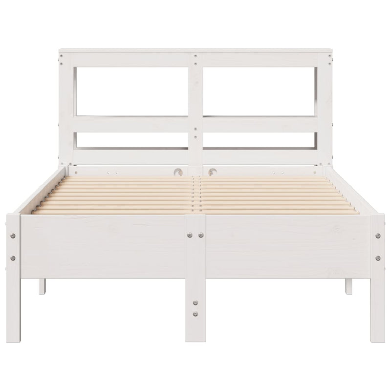 Bed Frame without Mattress White 75x190 cm Small Single Solid Wood Pine