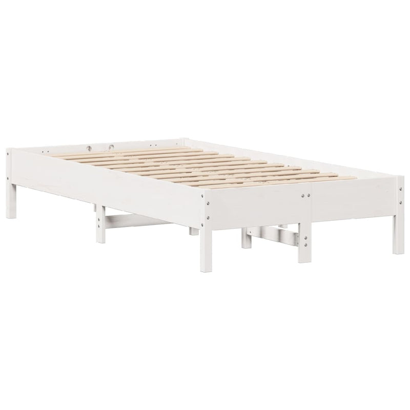 Bed Frame without Mattress White 75x190 cm Small Single Solid Wood Pine