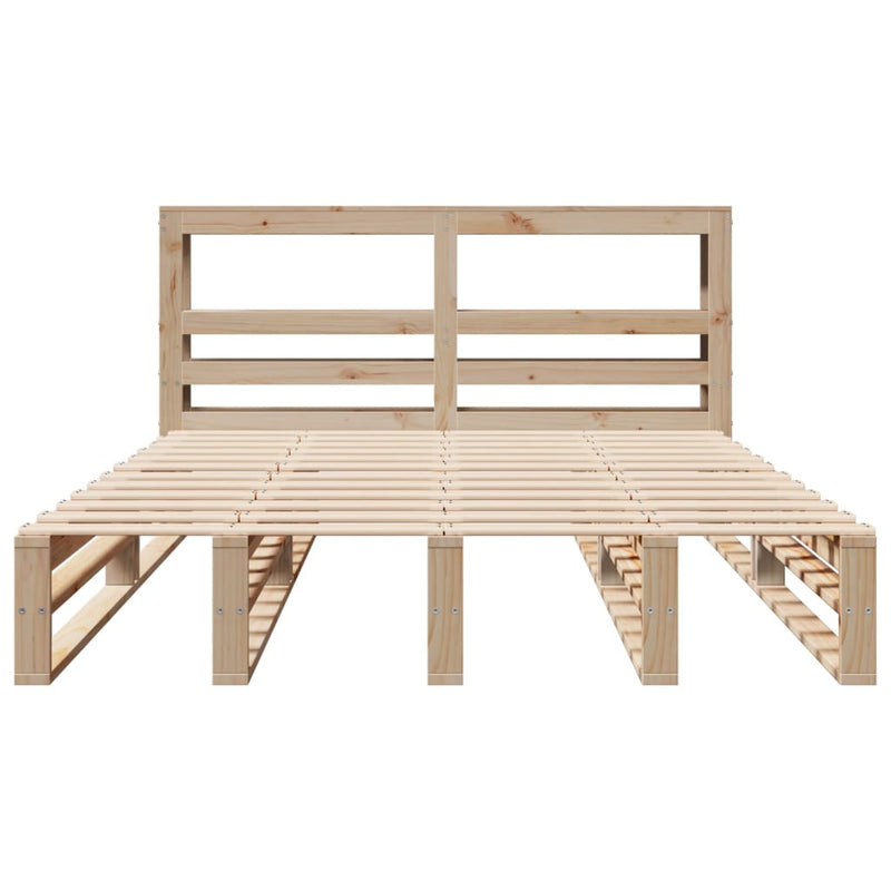 Bed Frame without Mattress 140x200 cm Solid Wood Pine