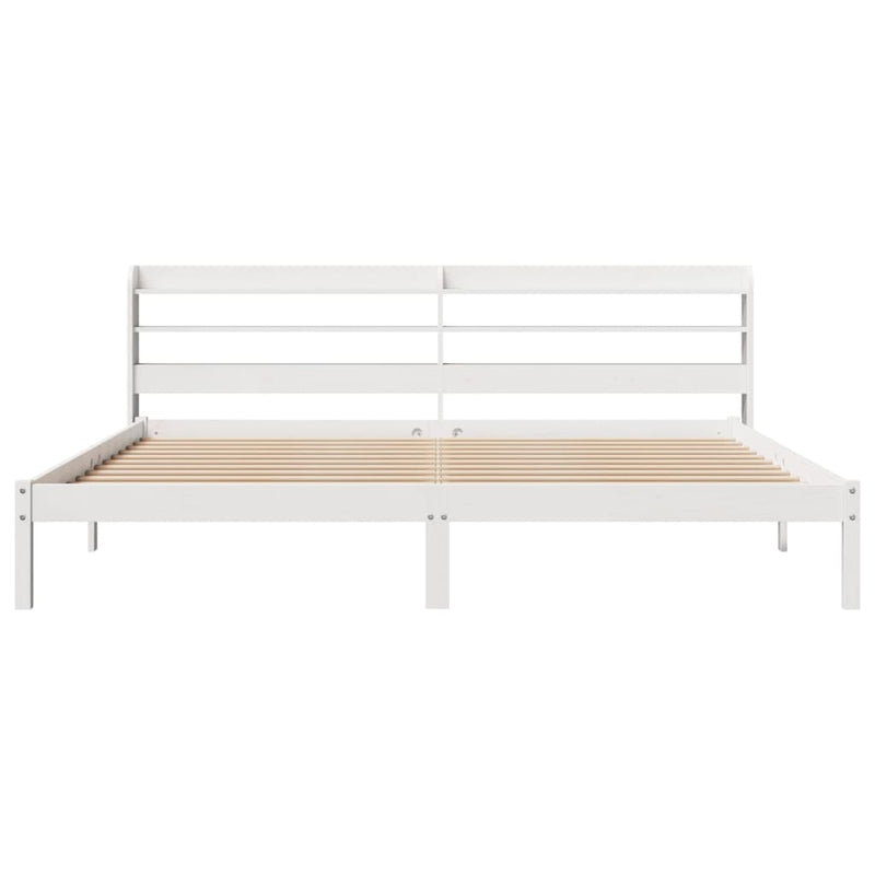 Bed Frame without Mattress White 200x200 cm Solid Wood Pine
