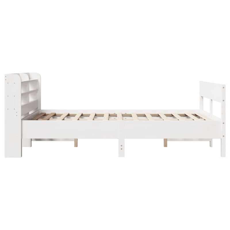 Bed Frame without Mattress White 150x200 cm King Size Solid Wood Pine