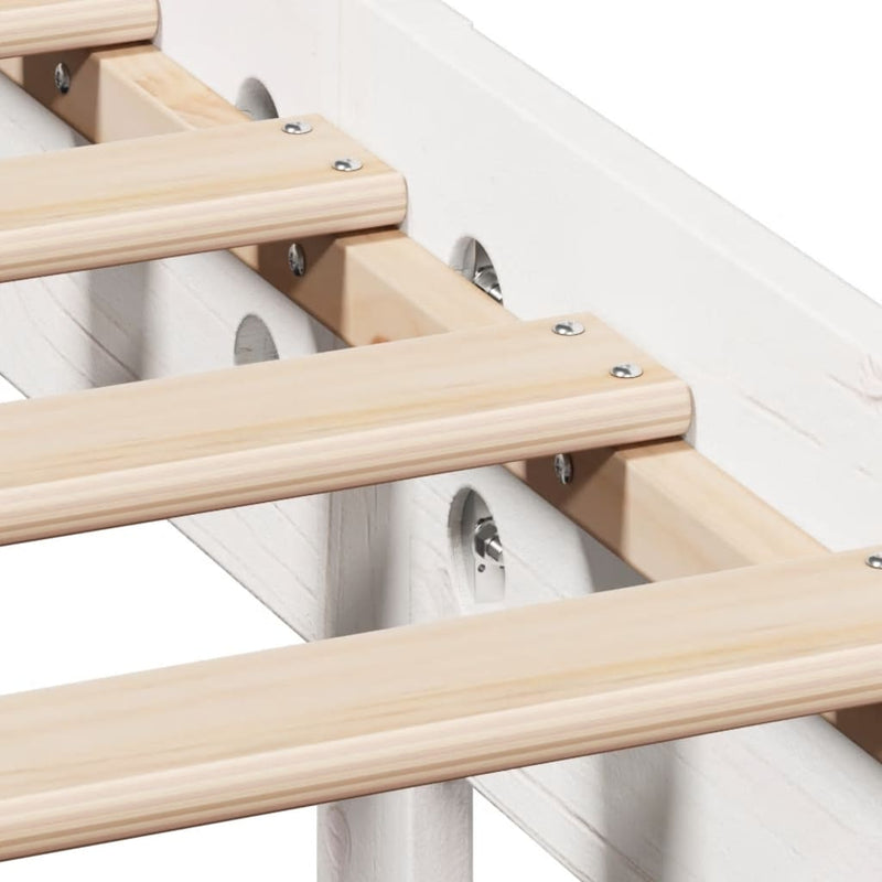 Bed Frame without Mattress White 135x190 cm Double Solid Wood Pine