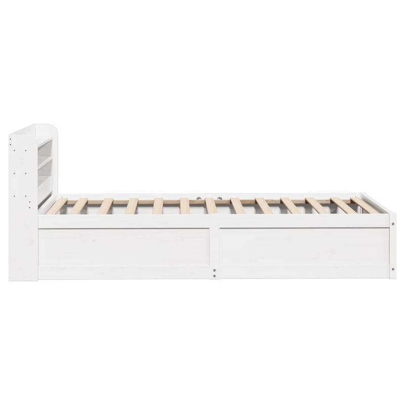 Bed Frame with Headboard White 90x190 cm Single Solid Wood Pine