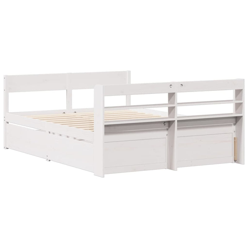 Bed Frame without Mattress White 140x200 cm Solid Wood Pine
