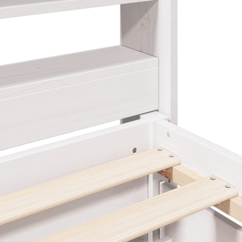 Bed Frame without Mattress White 140x200 cm Solid Wood Pine