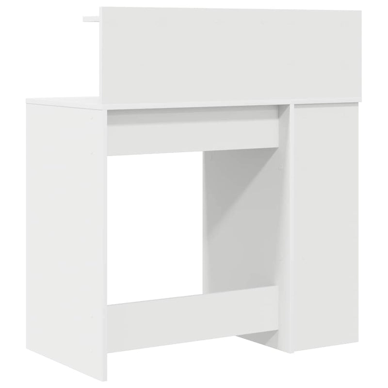 Desk with Storage White 90 x 48 x 101.5 cm Engineered Wood