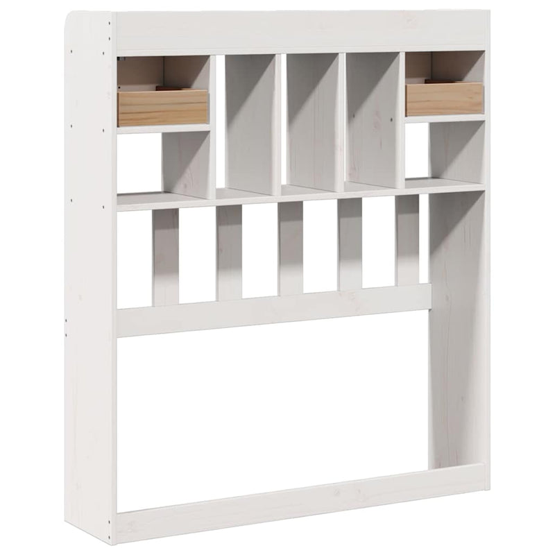 Headboard with Storage White 90 cm Solid Wood Pine