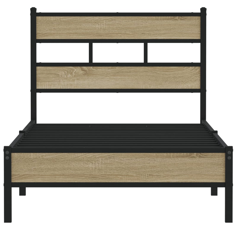 Bed Frame without Mattress Sonoma Oak 100x200 cm Engineered Wood