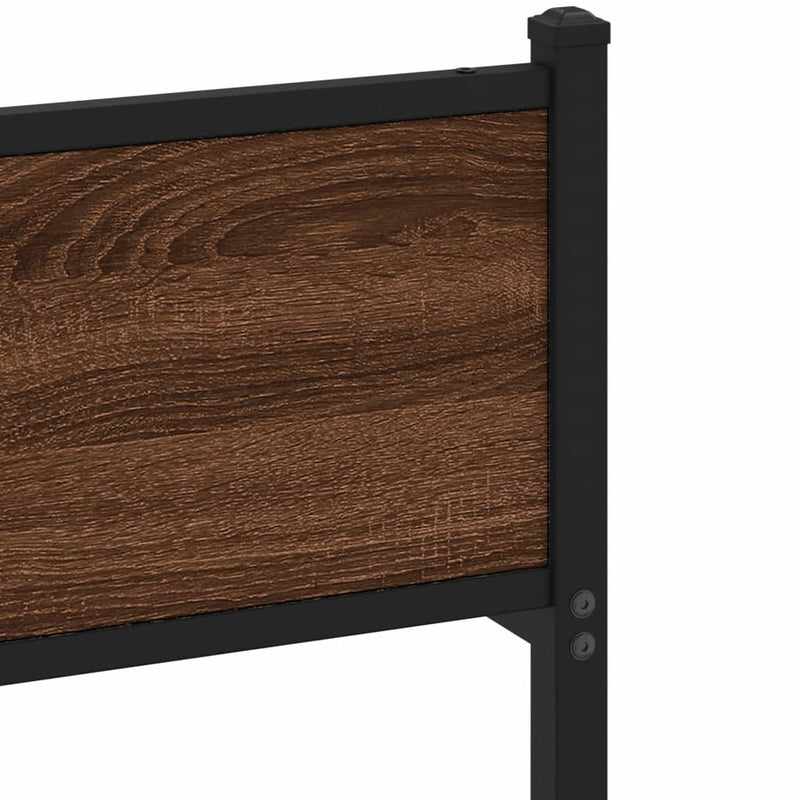 Bed Frame without Mattress Brown Oak 90x200 cm Engineered Wood