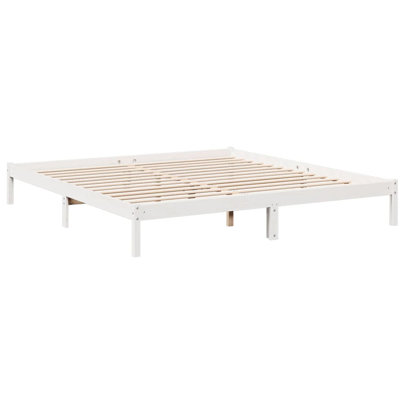 Extra Long Bed Frame without Mattress White 200x220 cm Solid Wood Pine