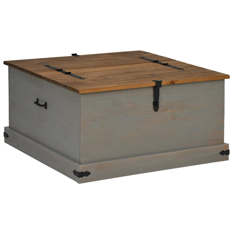 Storage Chest HALDEN Grey 91x91x47 cm Solid Wood Pine