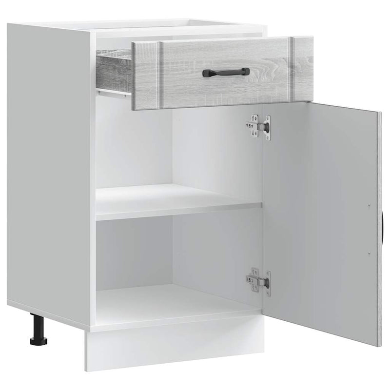Kitchen Base Cabinet Lucca Grey Sonoma Engineered Wood