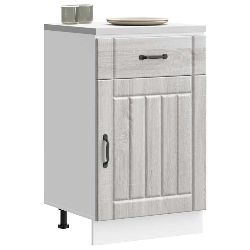 Kitchen Base Cabinet Lucca Grey Sonoma Engineered Wood