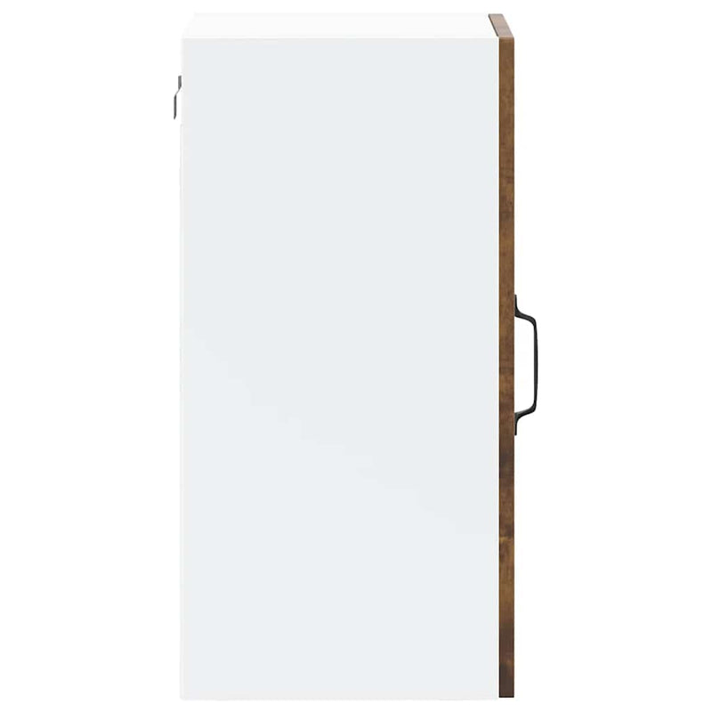 Kitchen Wall Cabinet with Glass Door Lucca Smoked Oak