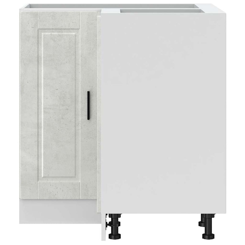Kitchen Corner Base Cabinet Porto Concrete Grey Engineered Wood