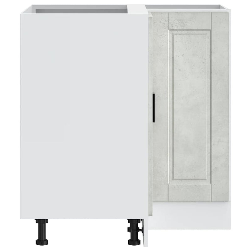 Kitchen Corner Base Cabinet Porto Concrete Grey Engineered Wood
