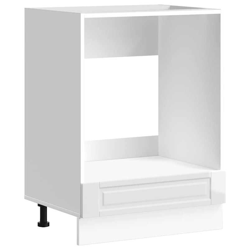Oven Cabinet Porto High Gloss White Engineered Wood