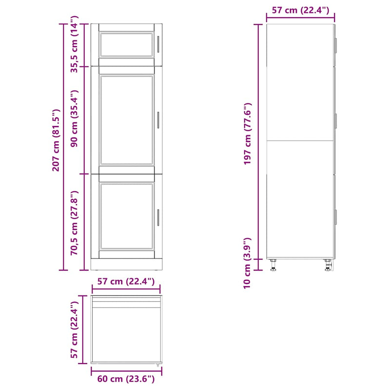 Kitchen Cupboard "Porto" Grey Sonoma Engineered Wood