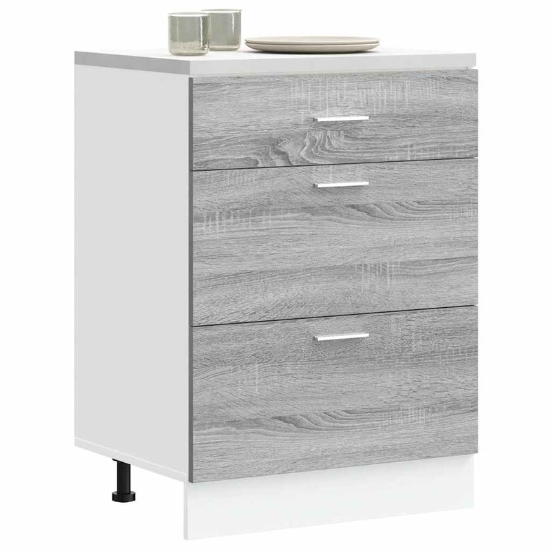 Kitchen Base Cabinet Lyon Grey Sonoma Engineered Wood