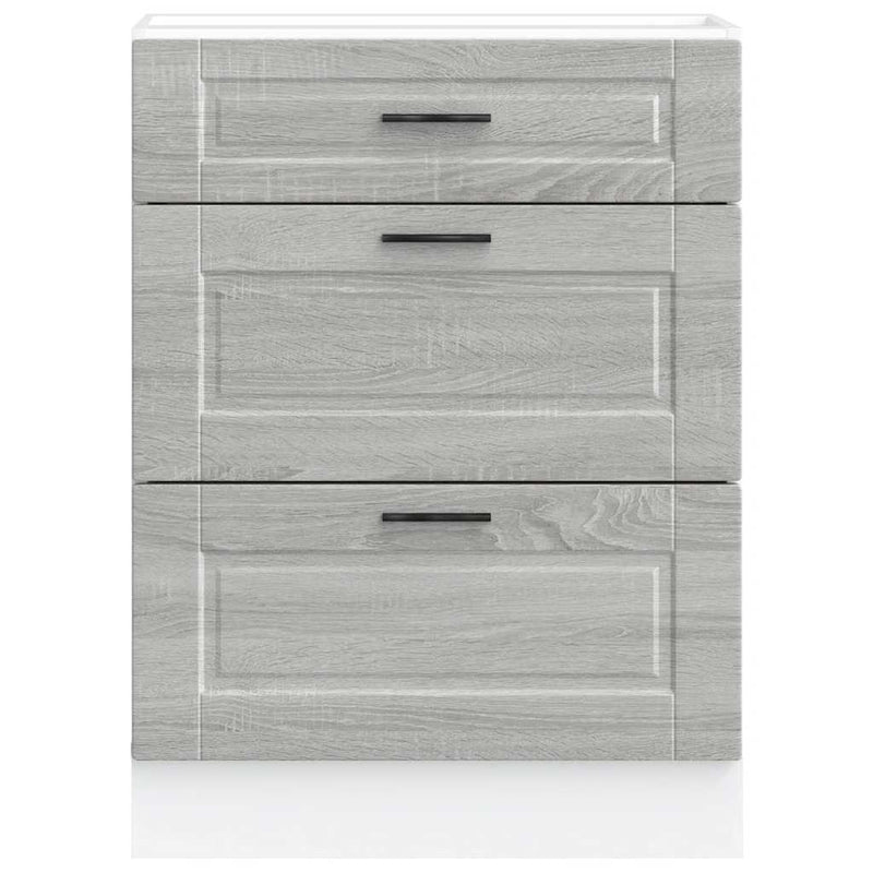 Kitchen Base Cabinet Porto Grey Sonoma Engineered Wood