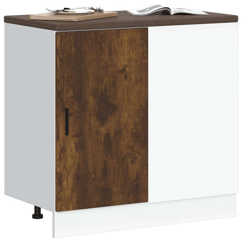 Kitchen Base Cabinet Lyon Smoked Oak Engineered Wood