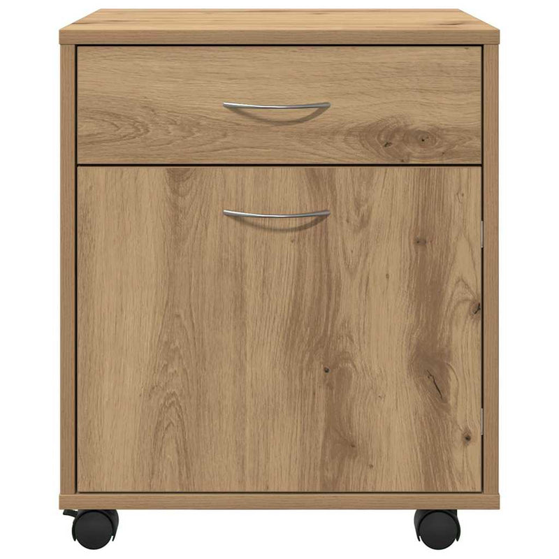 Rolling Cabinet Artisan Oak 45x38x54 cm Engineered Wood