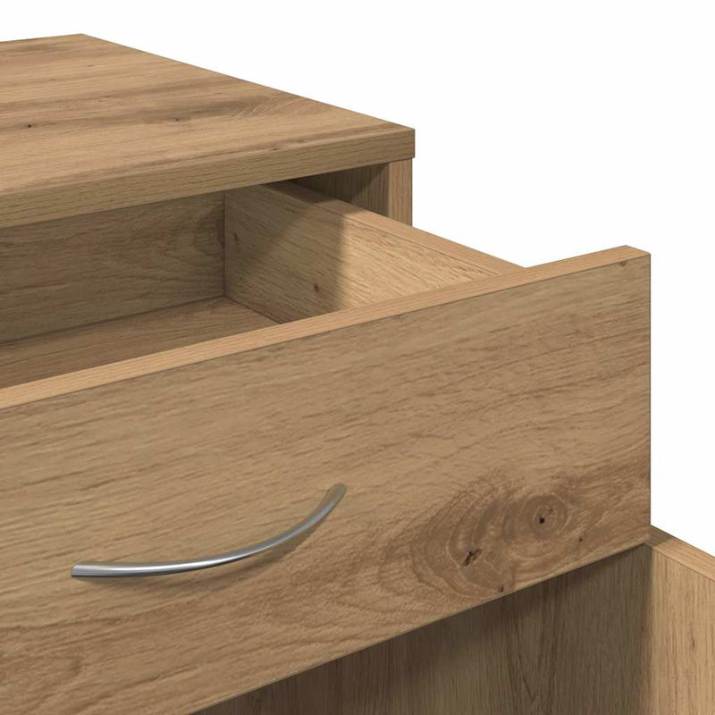 Rolling Cabinet Artisan Oak 45x38x54 cm Engineered Wood
