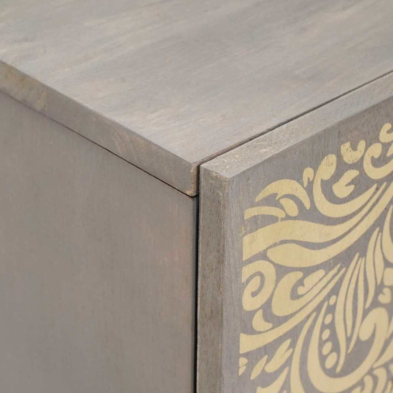 Sideboard Grey and Gold 60 x 33.5 x 75 cm Solid Mango wood