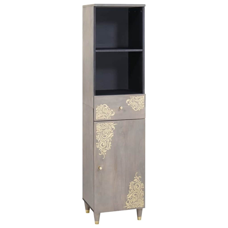 Sideboard with Drawer Grey 38 x 33.5 x 160 cm Solid Mango wood