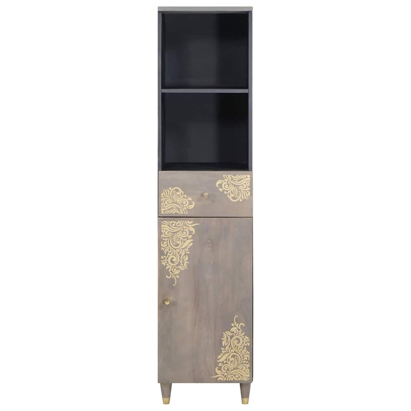 Sideboard with Drawer Grey 38 x 33.5 x 160 cm Solid Mango wood